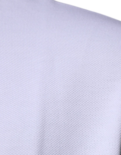 White Viscose Collared Men Polo Short Sleeves T-shirt