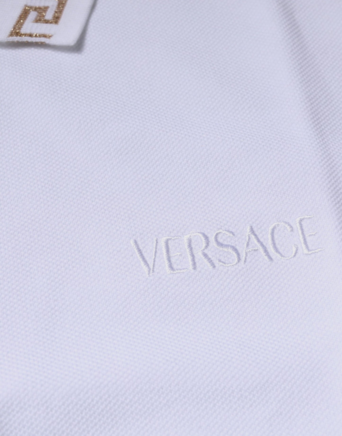 White Viscose Collared Men Polo Short Sleeves T-shirt