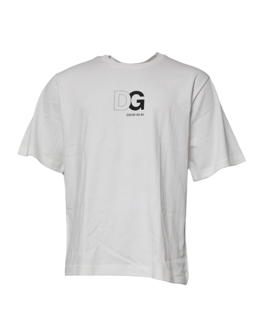 White DG Logo Crew Neck Short Sleeves T-shirt