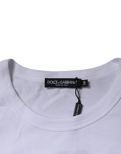 White Cotton Crew Neck Short Sleeve T-shirt