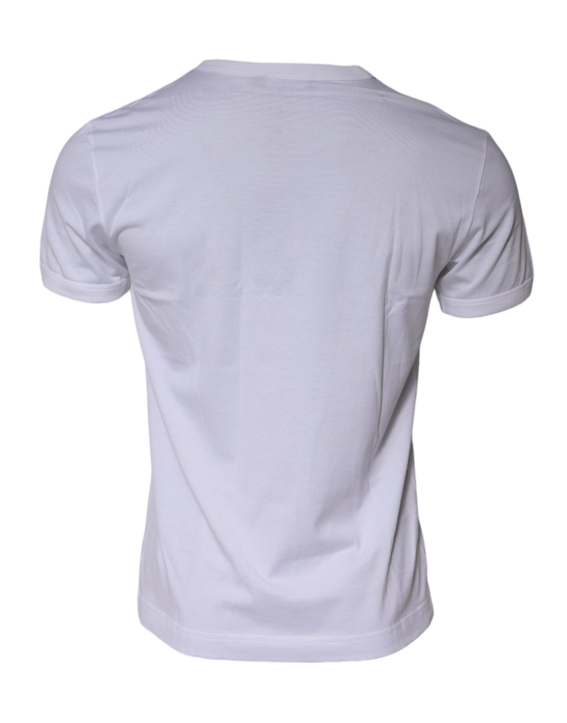 White Cotton Crew Neck Short Sleeves T-shirt