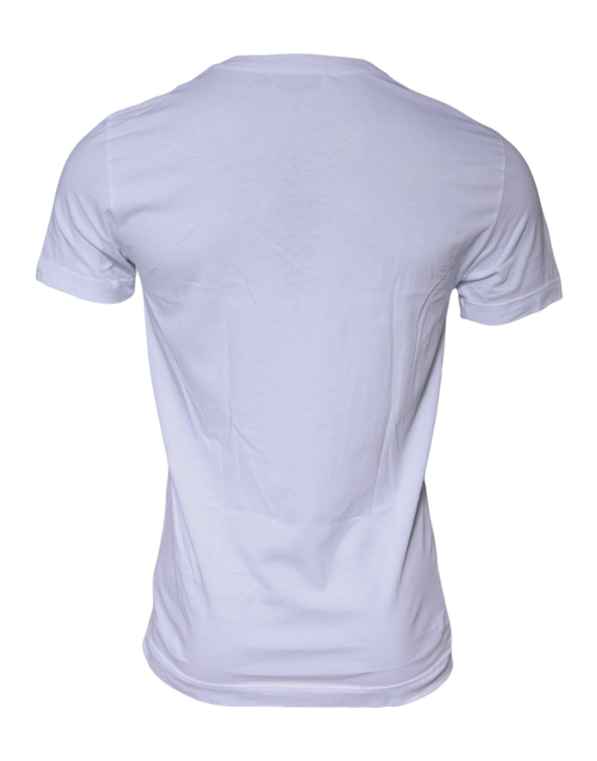 White Cotton Crew Neck Short Sleeves T-shirt