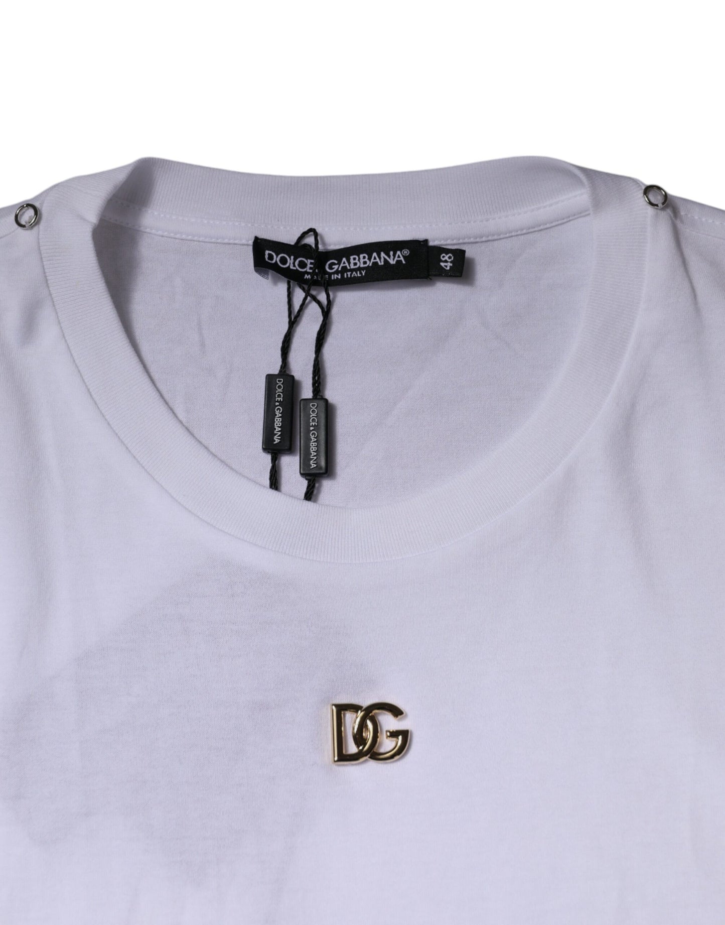 White DG Logo Crew Neck Short Sleeve T-shirt