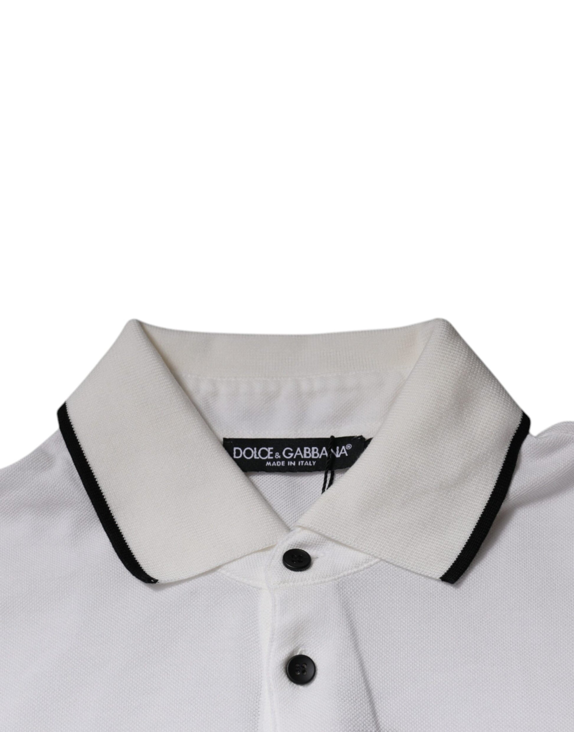 Off White Crown Cotton Collared Polo T-shirt