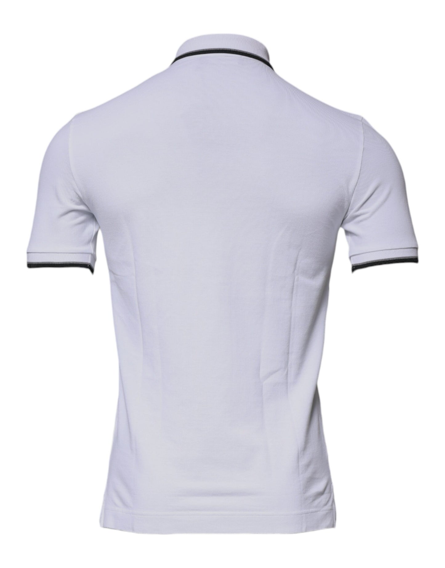 White Cotton Crown Collared Polo T-shirt