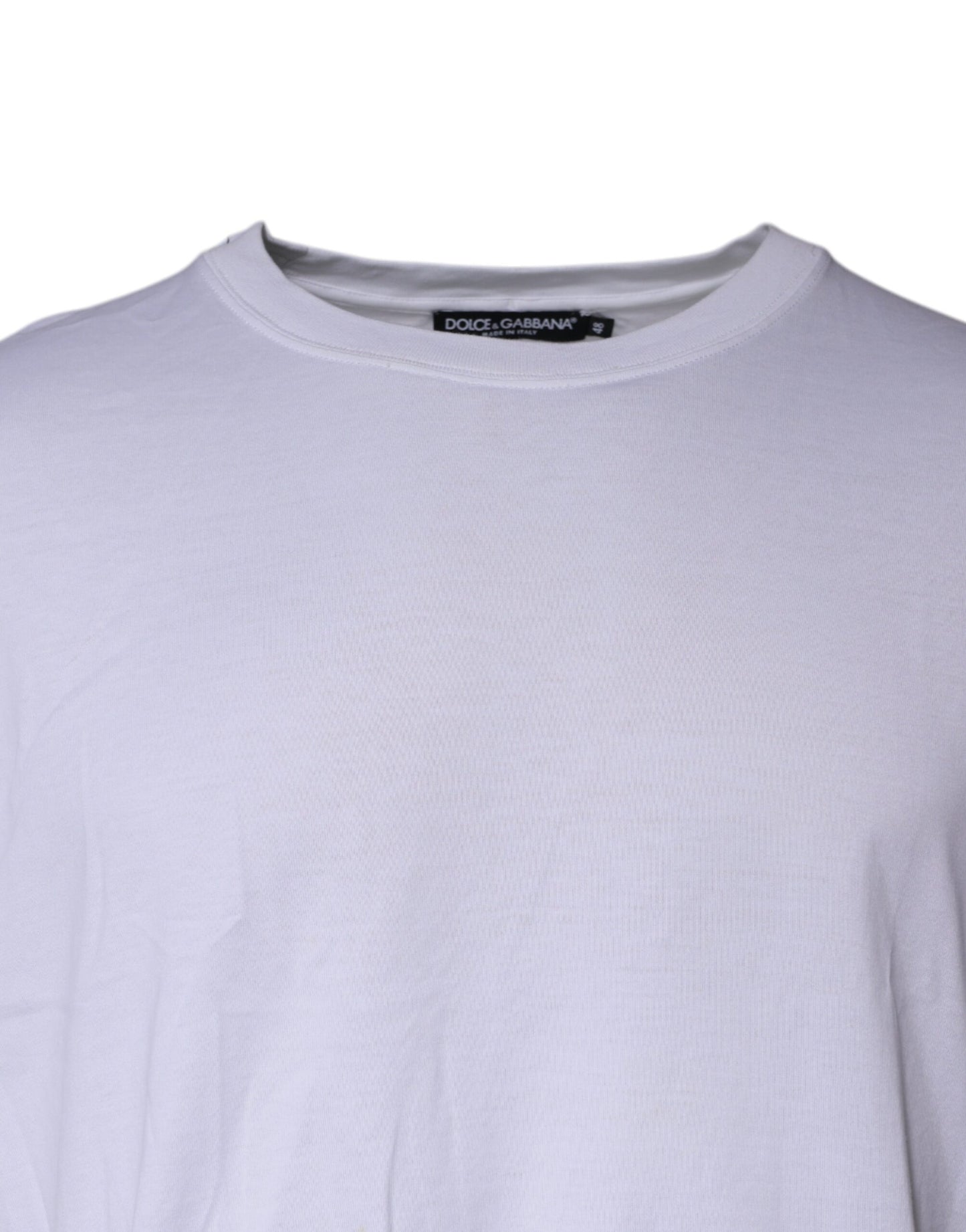 White Cotton Logo Plaque Crew Neck T-shirt