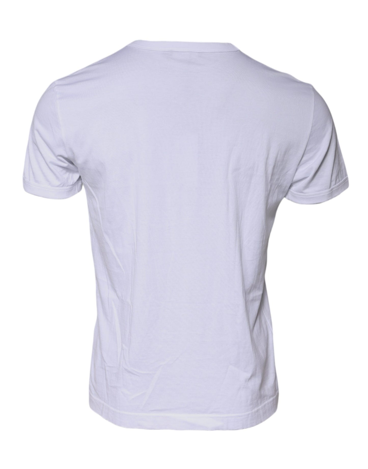 White Cotton Logo Crew Neck Short Sleeves T-shirt