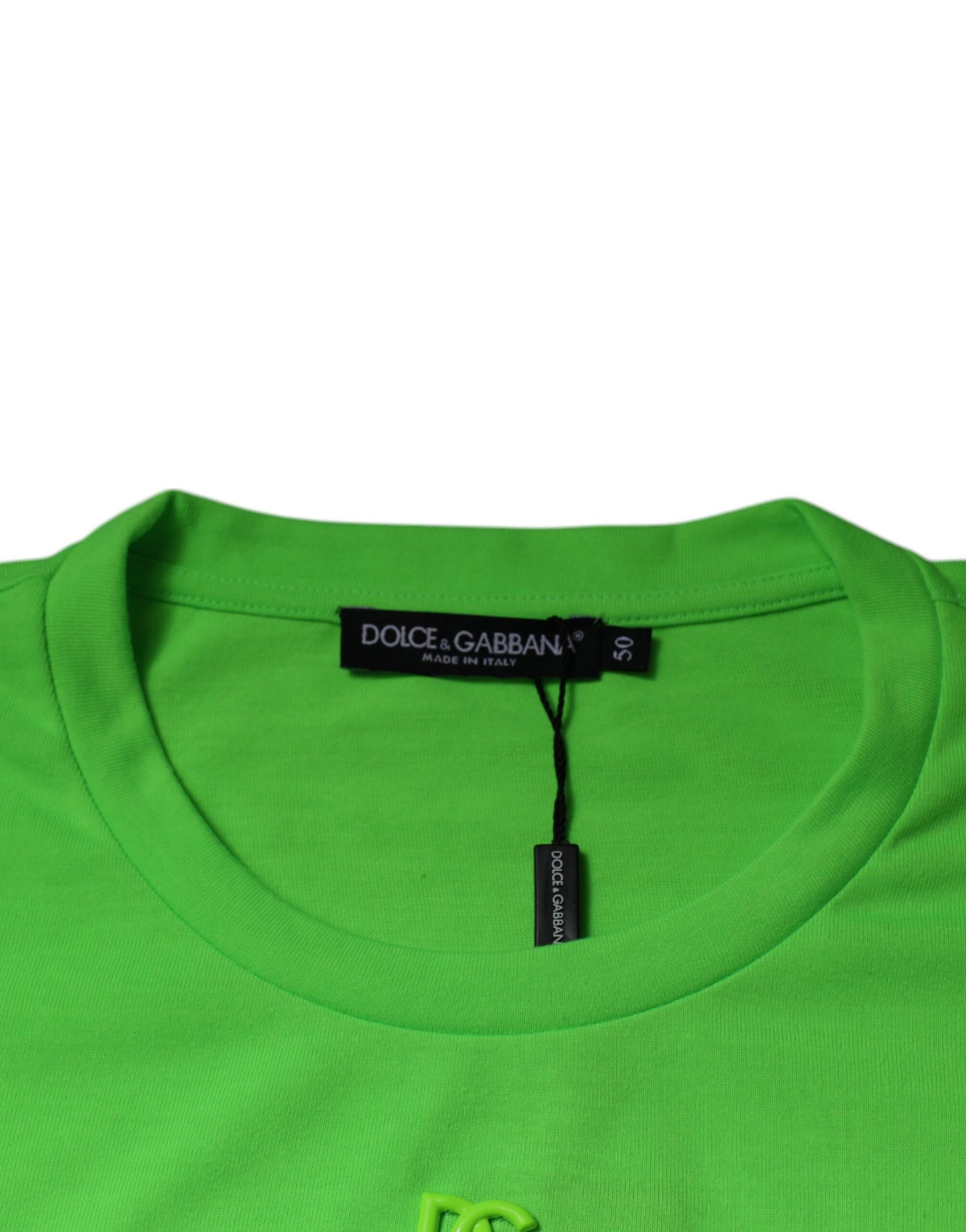 Green DG Logo Cotton Crew Neck T-shirt