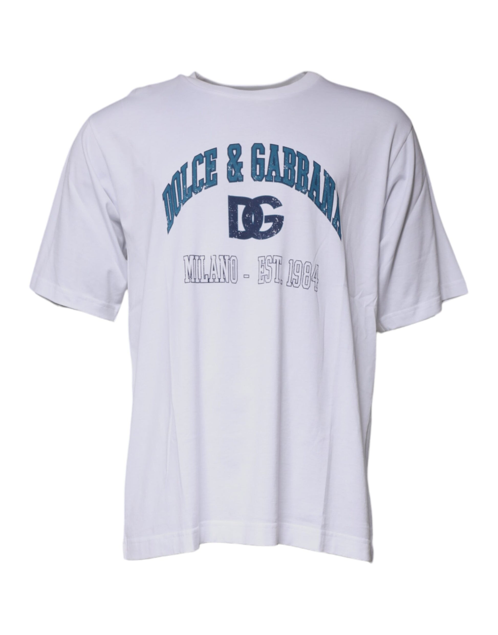 White DG Milano Cotton Crew Neck T-shirt