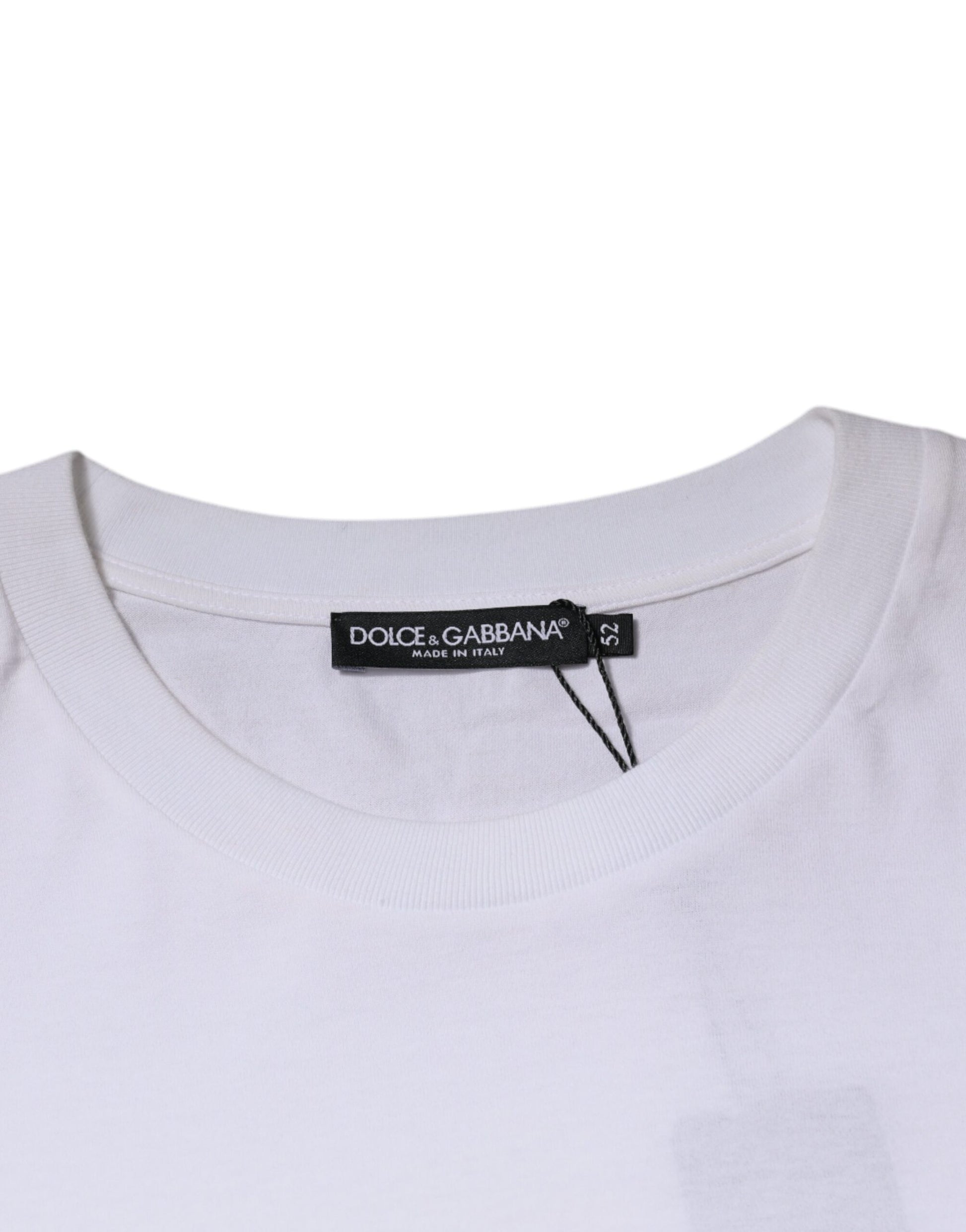 White DG Milano Cotton Crew Neck T-shirt