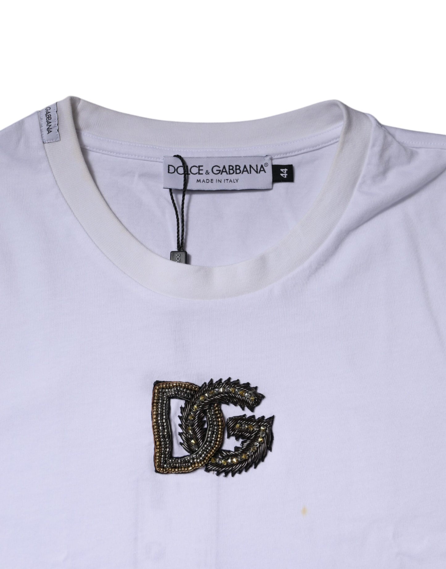 White DG Logo Cotton Crew Neck T-shirt