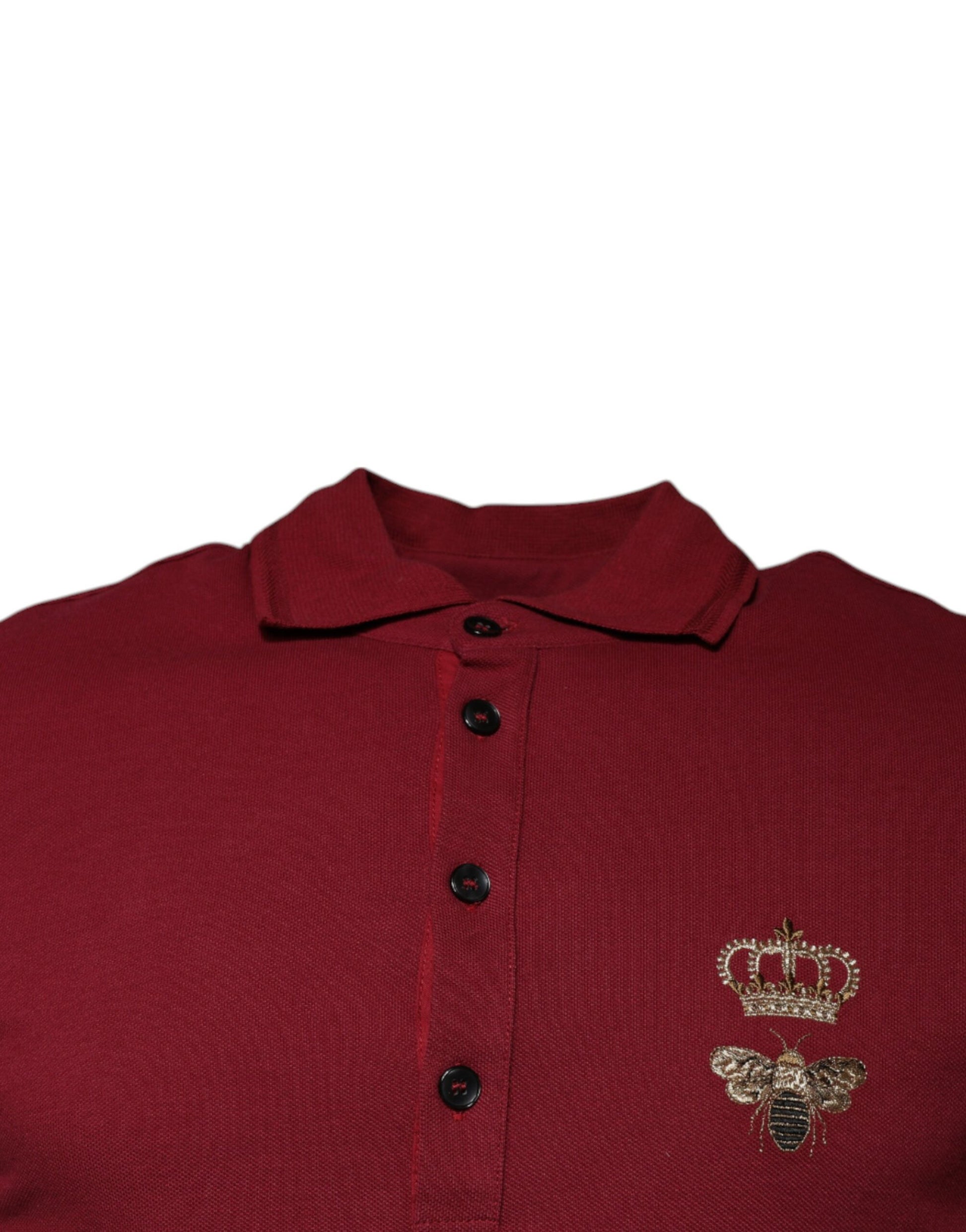 Red Crown Bee Cotton Collared Polo T-shirt