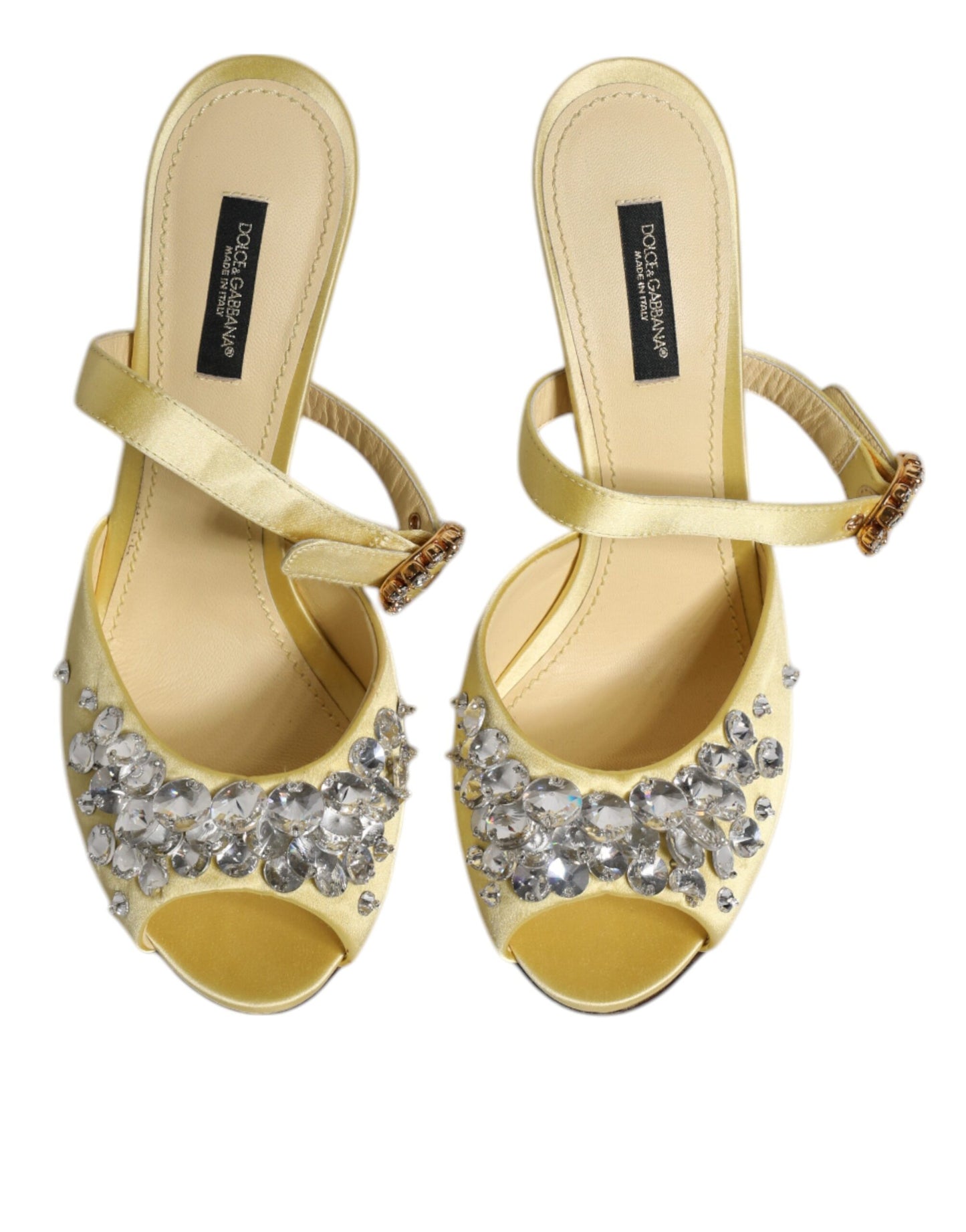 Yellow Crystal Slides KEIRA Sandals Shoes