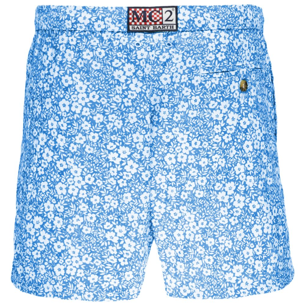 Light Blue Polyester Swimwear