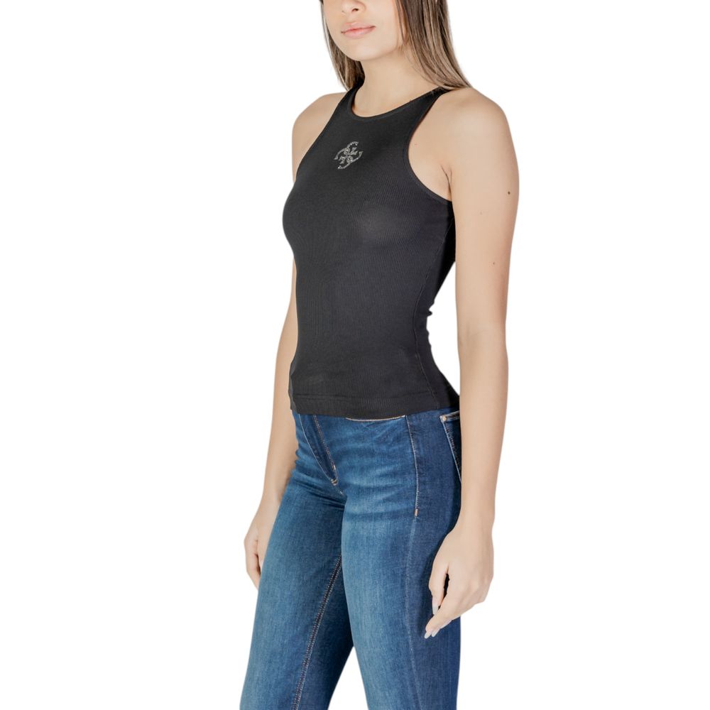 Black Polyester Tops & T-Shirt