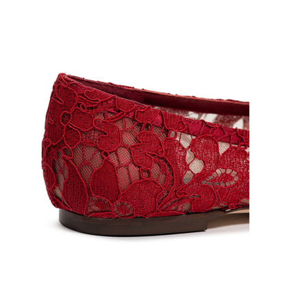 Red Viscose Flat Shoe