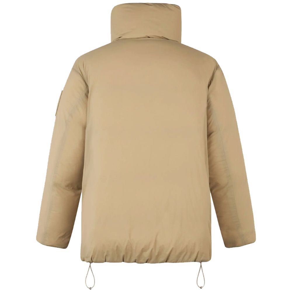 Beige Nylon Jackets & Coat