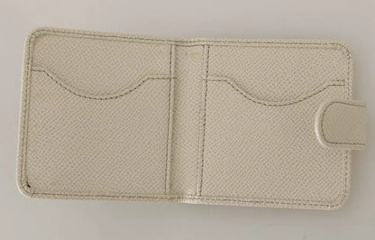 White Dauphine Leather Condom Case Holder Pocket Wallet