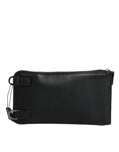 Black Leather Purse Crossbody Sling Phone Bag