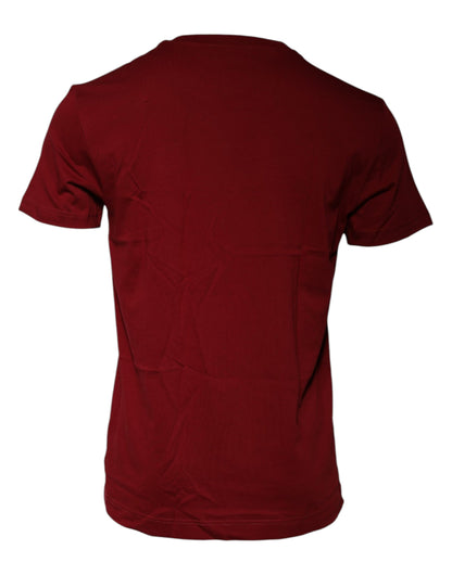 Maroon Logo Crew Neck Short Sleeves T-shirt