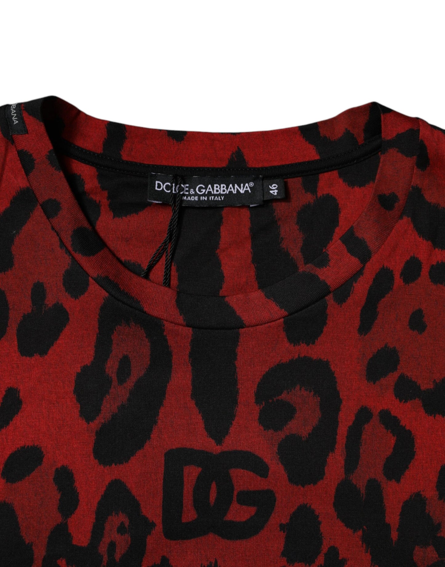 Red Leopard Cotton Short Sleeves T-shirt