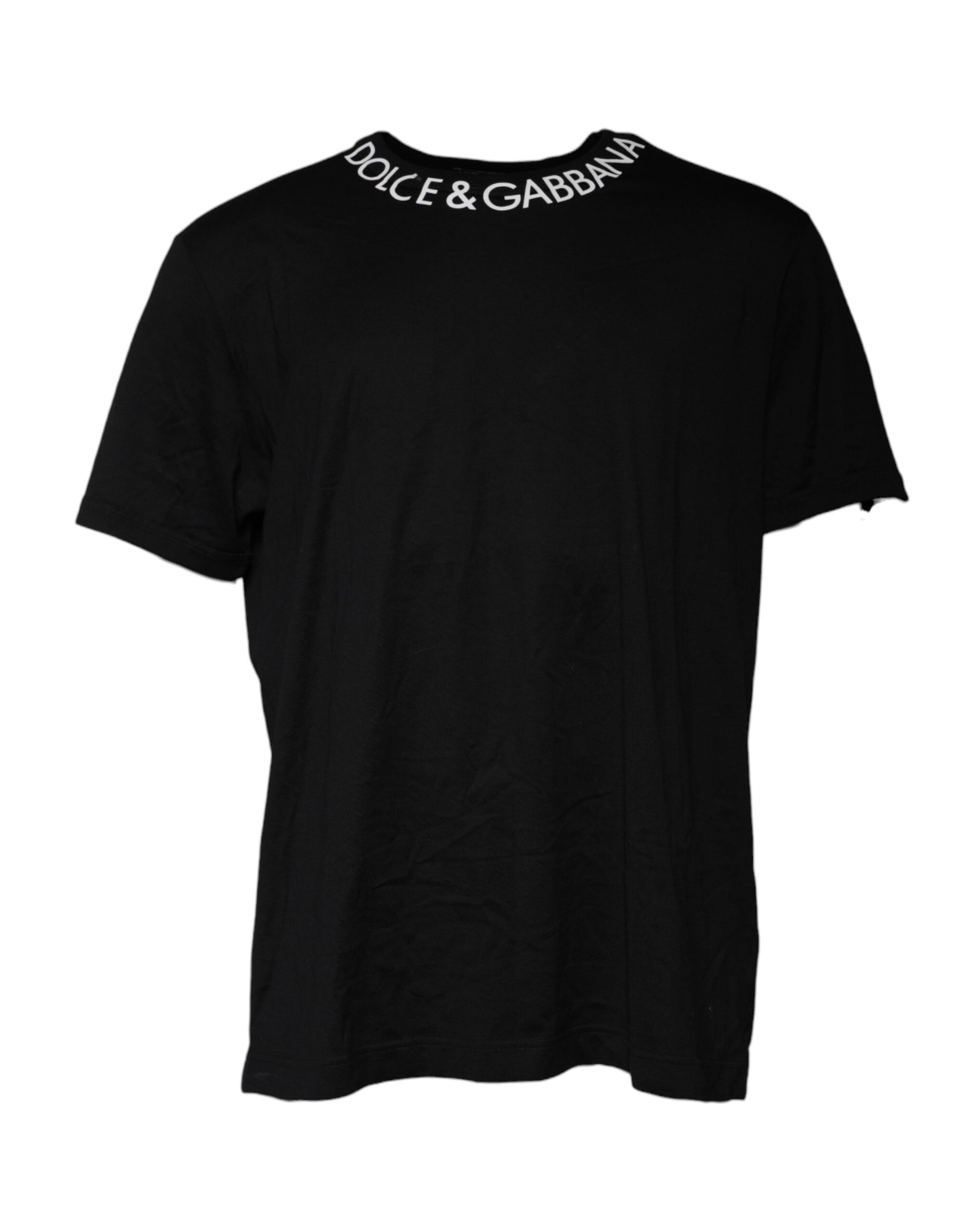 Black Logo Print Cotton Crew Neck T-shirt