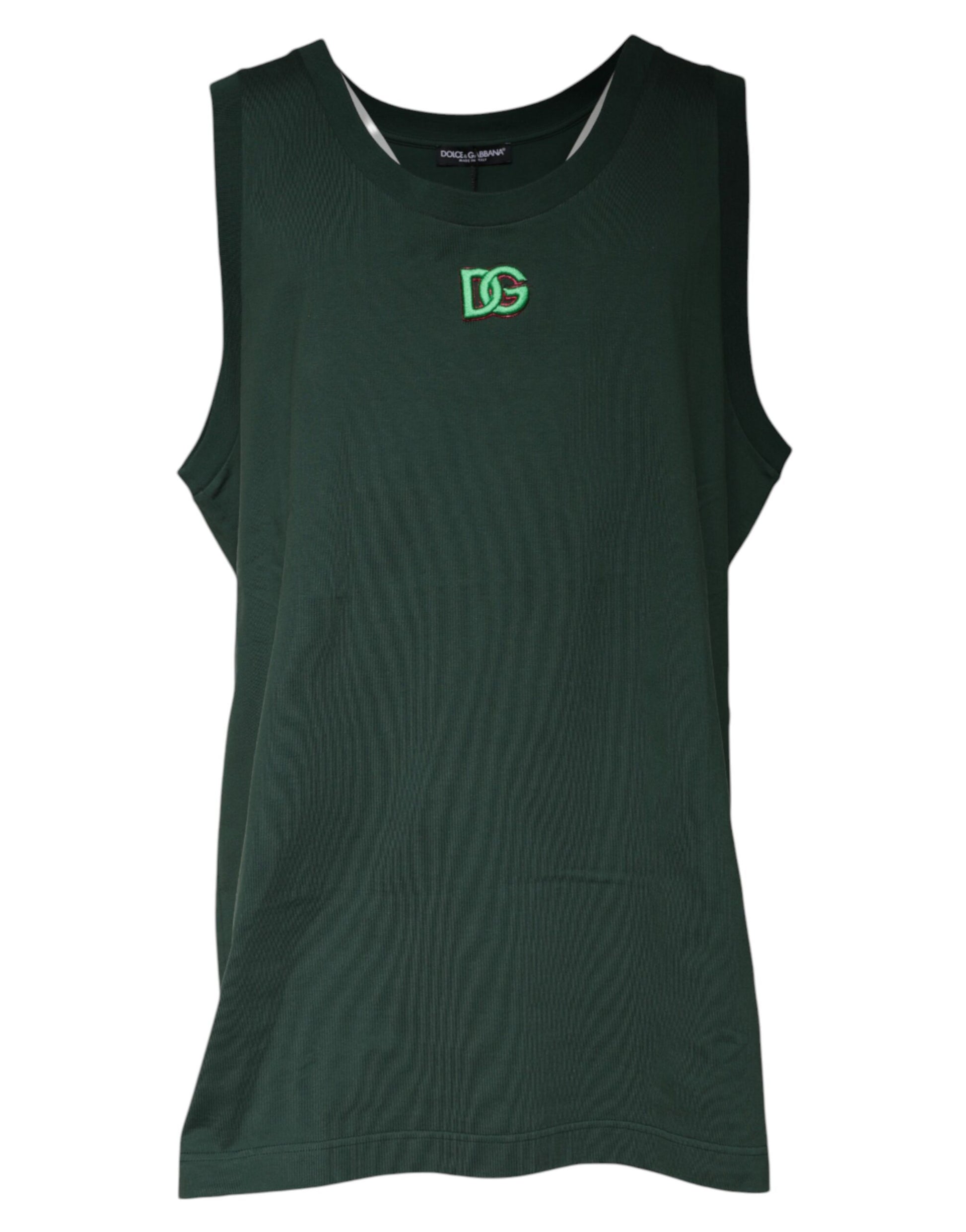 Green DG Sleeveless Round Neck Tank T-shirt