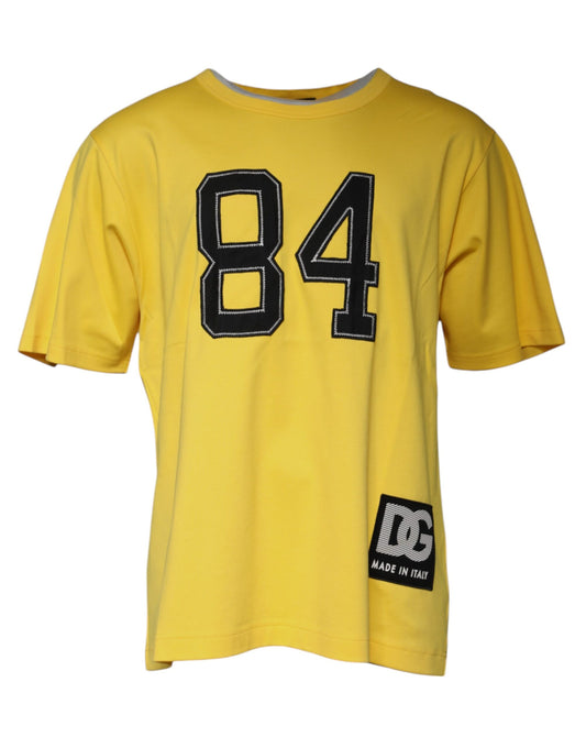 Yellow Crew Neck Short Sleeves T-shirt