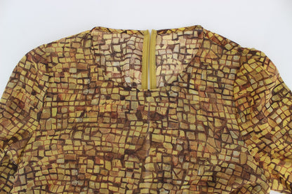 Sicilian Mosaic Print Silk Blouse