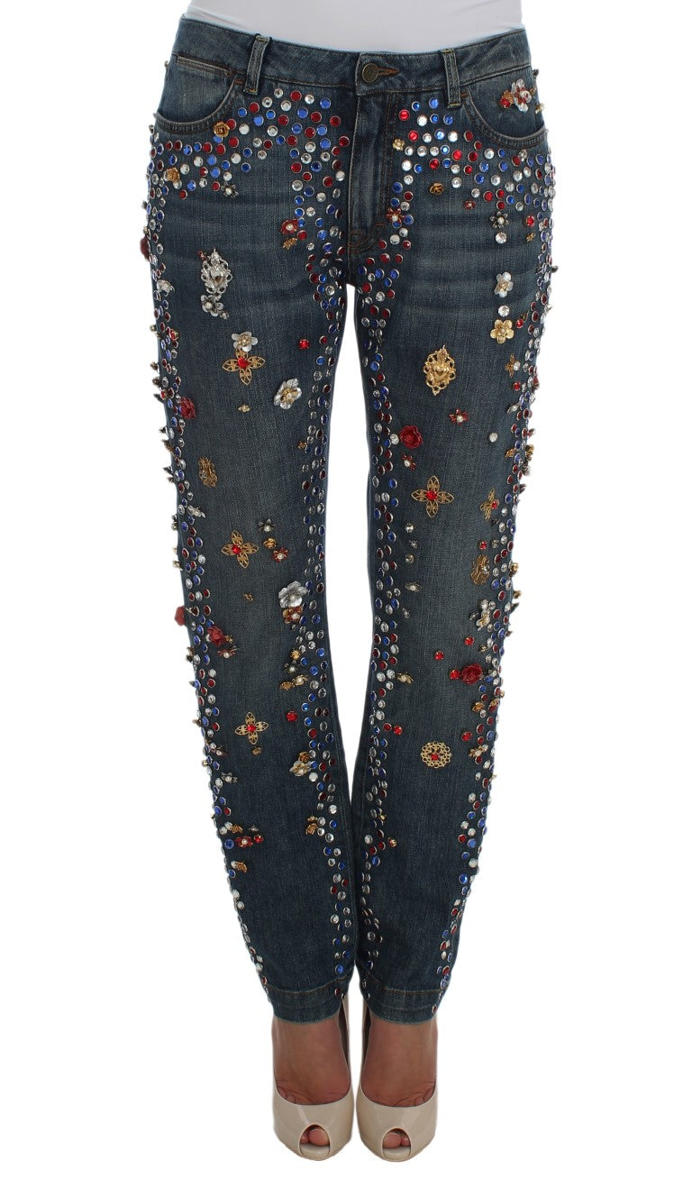 Enchanted Sicily Crystal Heart Boyfriend Jeans