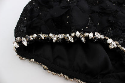 Crystal Sequined Silk High Waist Shorts